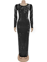 Elegant O Neck Rhinestone Bodycon Party Club Dress